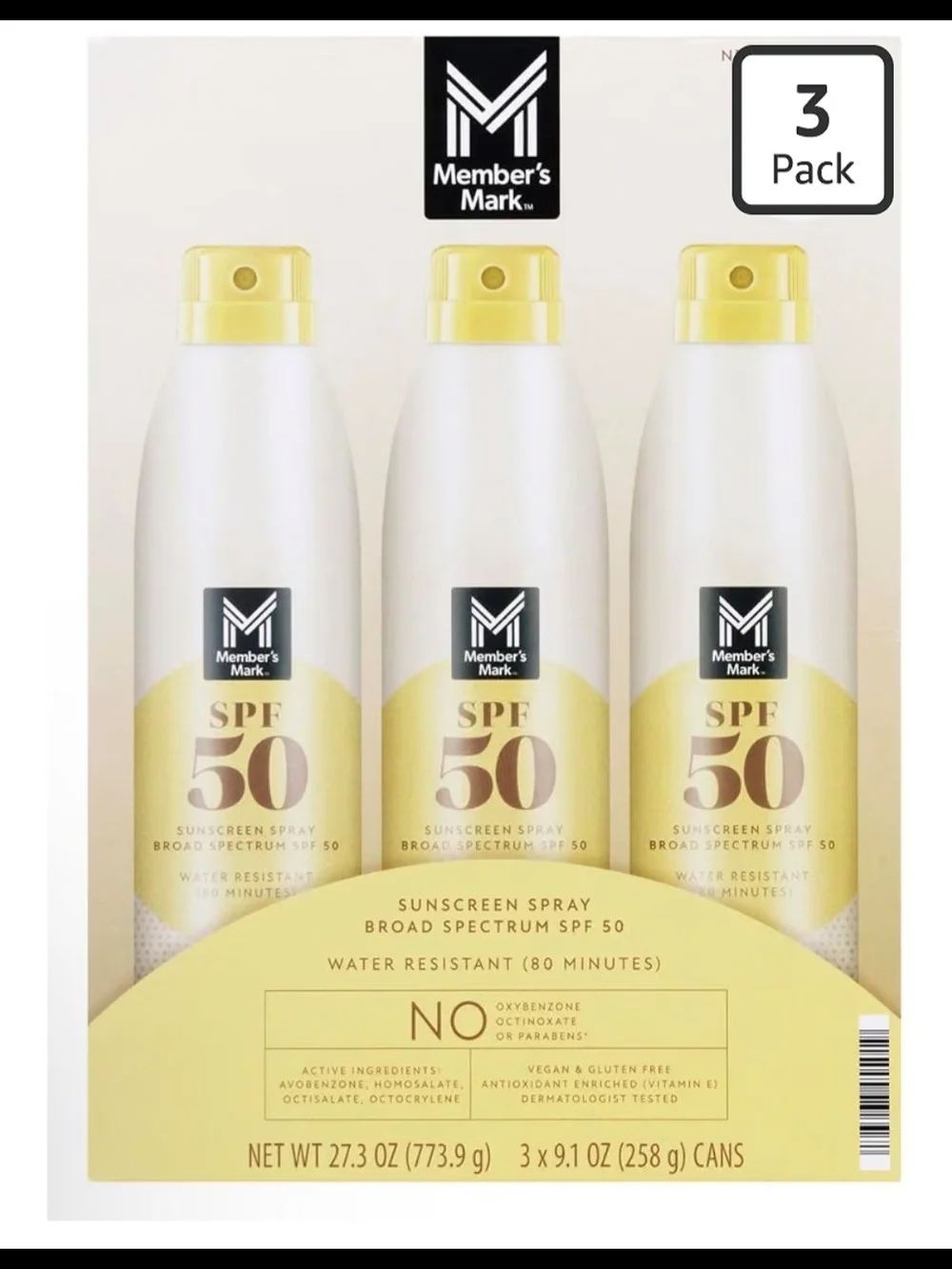 SPF 50 Broad Spectrum Sunscreen Spray — Yellow